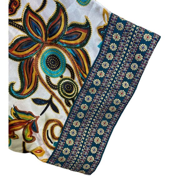 Soft Surroundings Fall Colors Boho Paisley Damask Maxi Kimono Robe Medium - Picture 7 of 7